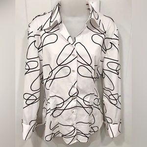 Gorgeous Black & White Designer Blouse